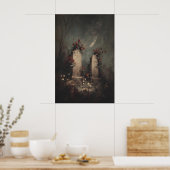 Romantic Gothic Graveyard Art, Moody Dark Academia Poster (Küche)