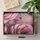 Romantic Gothic Hearts and flowers Tissue Paper Seidenpapier (Geschenk)