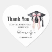 Romantic Graduation Sticker- Black Cap Herz-Aufkleber (Vorderseite)