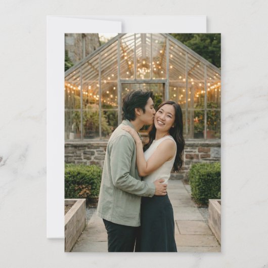 Romantic Green Photo Einladung (Vorderseite)