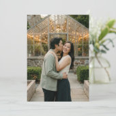 Romantic Green Photo Einladung (Stehend Vorderseite)