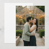 Romantic Green Photo Einladung (Vorne/Hinten)