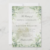 Romantic Greenery Frame Wedding Invitation Einladung (Vorderseite)