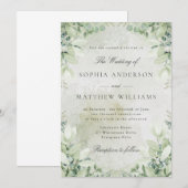 Romantic Greenery Frame Wedding Invitation Einladung (Vorne/Hinten)