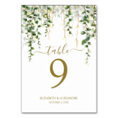 Romantic Greenery Garland Tischnummer (Vorderseite)