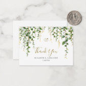 Romantic Greenery Garland Wedding Dankeschön Karte (Vorderseite/Rückseite Beispiel)
