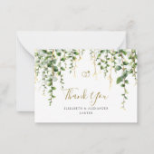 Romantic Greenery Garland Wedding Dankeschön Karte (Vorderseite)
