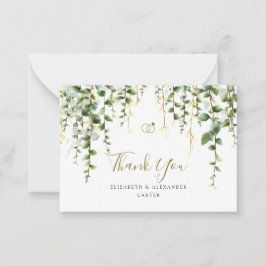 Romantic Greenery Garland Wedding Dankeschön Karte