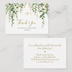 Romantic Greenery Garland Wedding Dankeschön Karte