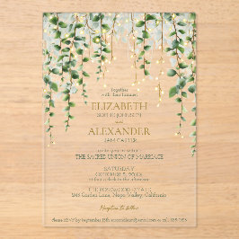 Romantic Greenery Garland Wedding Invitation Acryleinladungen