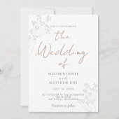 Romantic Greenery Wedding Invitation Einladung (Vorderseite)