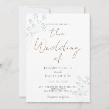 Romantic Greenery Wedding Invitation