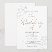 Romantic Greenery Wedding Invitation Einladung (Vorne/Hinten)