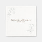 Romantic Greenery Wedding Serviette (Vorderseite)