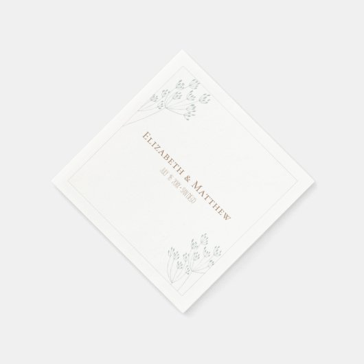Romantic Greenery Wedding Serviette (Ecke)