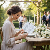 Romantic Hand Drawn Chandelier Wedding Program  Fächer