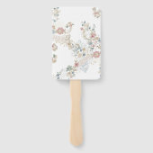 Romantic Hand Fan with Delicate Flowers Fächer (Rückseite)