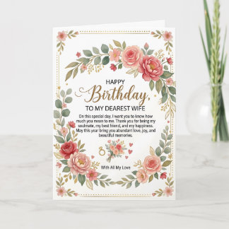 Romantic Happy Birthday Card for Wife Karte