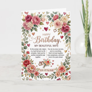Romantic Happy Birthday Card for Wife Karte