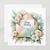 Romantic Happy birthday greeting card Feiertagskarte (Vorne/Hinten)