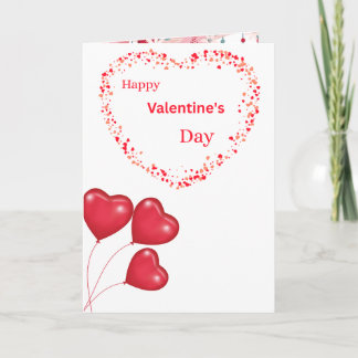 Romantic Happy Valentine's Day Card with Heart Des Karte