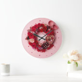 Romantic Heart Always Yours Valentines Decorative Große Wanduhr (Zuhause)
