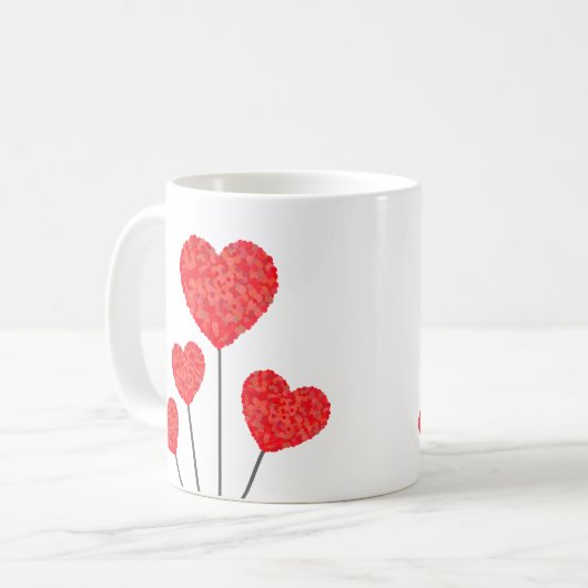 Romantic Heart Balloons Mug Kaffeetasse (Vorderseite Links)