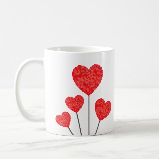 Romantic Heart Balloons Mug Kaffeetasse (Links)
