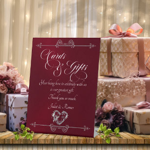Romantic Heart Cards & Gifts - Burgund Sockelschild