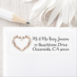 ROMANTIC Heart Classy Wedding Return Address Label