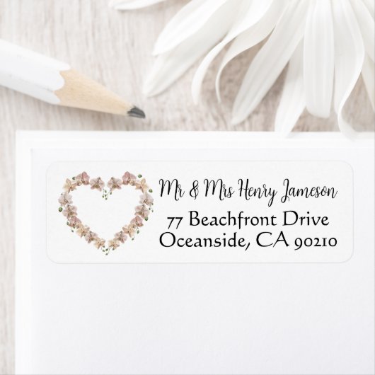 ROMANTIC Heart Classy Wedding Return Address Label (Insitu)