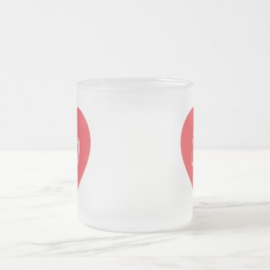 Romantic Heart Customizable White Initials Gift  Mattglastasse (Mittel)