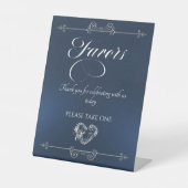 Romantic Heart Favors - Blau Sockelschild (Vorderseite)