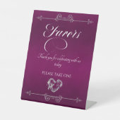 Romantic Heart Favors - Pflaume Sockelschild (Vorderseite)