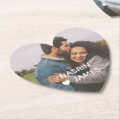 Romantic Heart Frame Custom Couple Photo Untersetzer (angewinkelt)