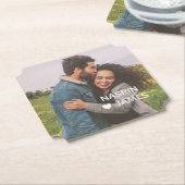 Romantic Heart Frame Custom Couple Photo Untersetzer (angewinkelt)