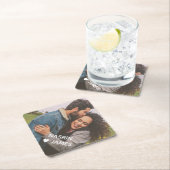 Romantic Heart Frame Custom Couple Photo Untersetzer (Vor Ort)