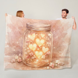 Romantic Heart Jar Throw Blanket Fleecedecke