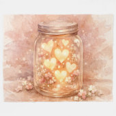 Romantic Heart Jar Throw Blanket Fleecedecke (Vorderseite (Horizontal))