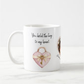 Romantic Heart Lock Couple Photo Mug Kaffeetasse (Links)