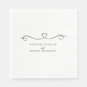 Romantic Heart Minimal Wedding Party Serviette (Vorderseite)