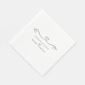 Romantic Heart Minimal Wedding Party Serviette (Ecke)