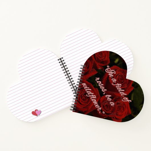 Romantic Heart Notebook – Red Roses Notizblock (Innenseite)