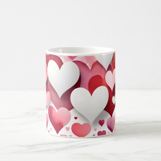 Romantic Heart Pattern Coffee Mug Kaffeetasse (Mittel)