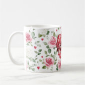 Romantic Heart Red Rose Floral Valentine's Day Kaffeetasse (Links)