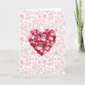 Romantic Heart Rose Petals Valentine's Day Karte (Vorderseite)