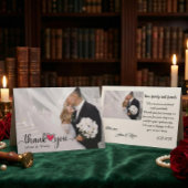 Romantic Heart Wedding Photo Dankeskarte