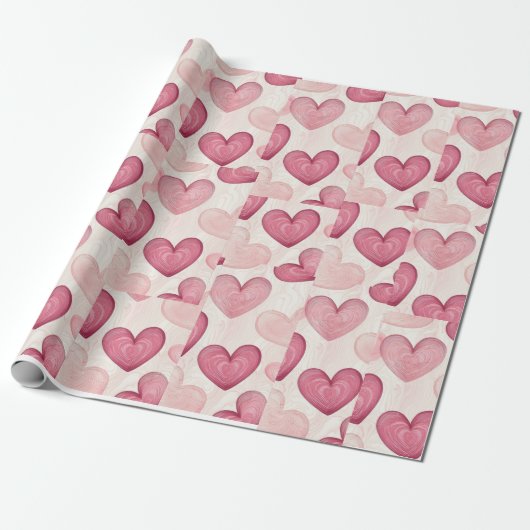 "Romantic Heart Wrapping Paper Geschenkpapier (Ungerollt)