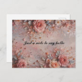 Romantic Hearts and Flowers Postkarte (Vorne/Hinten)