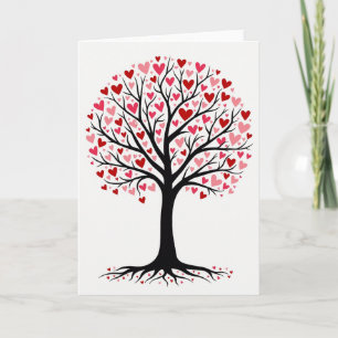 Romantic-Hearts-Baum-Grußkarte Karte